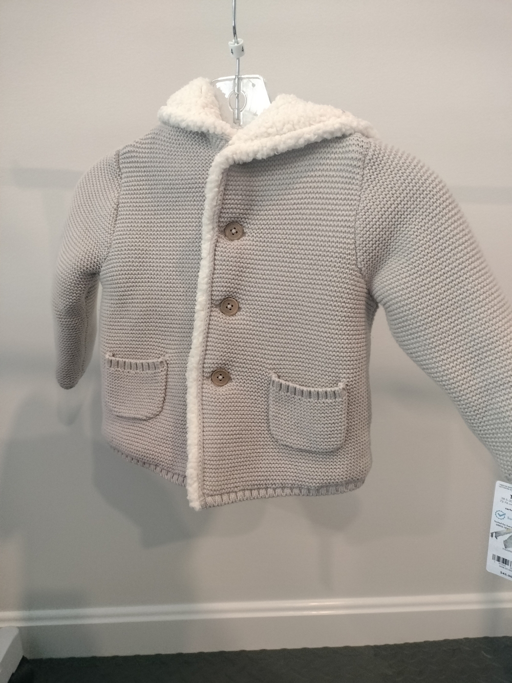 Carter's Cream Sherpa-Lined Knit Jacket